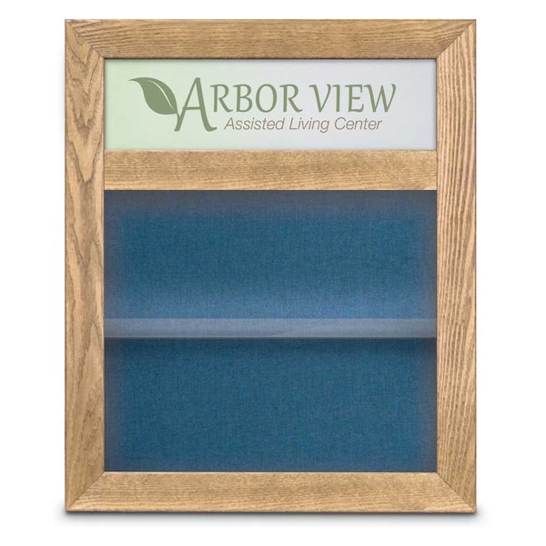 Outdoor Enclosed Combo Board, 42"x32", Brnz Frame/Burgundy & Medium Grey